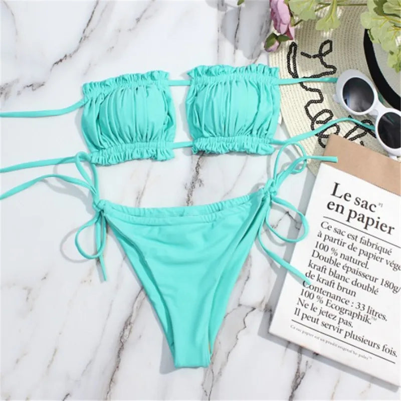 Biquíni Pleated Chic – Conjunto Mini Tanga