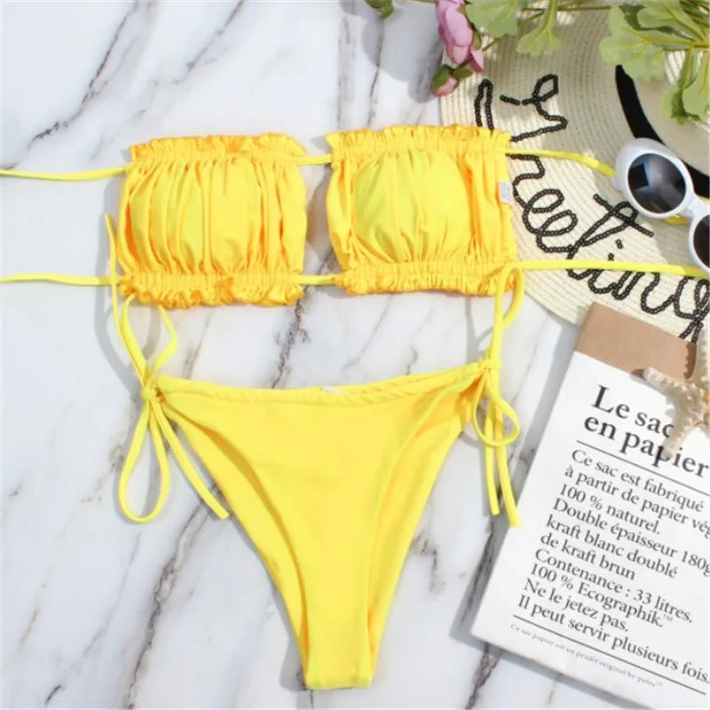 Biquíni Pleated Chic – Conjunto Mini Tanga